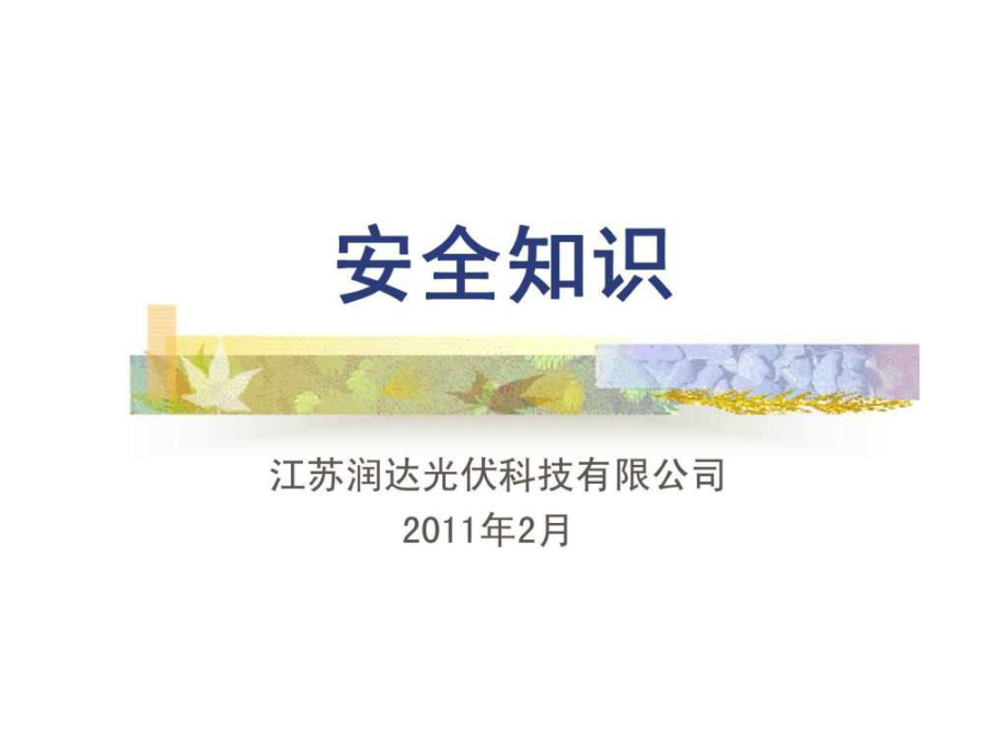 江苏润达光伏科技限公司安全知识_第1页