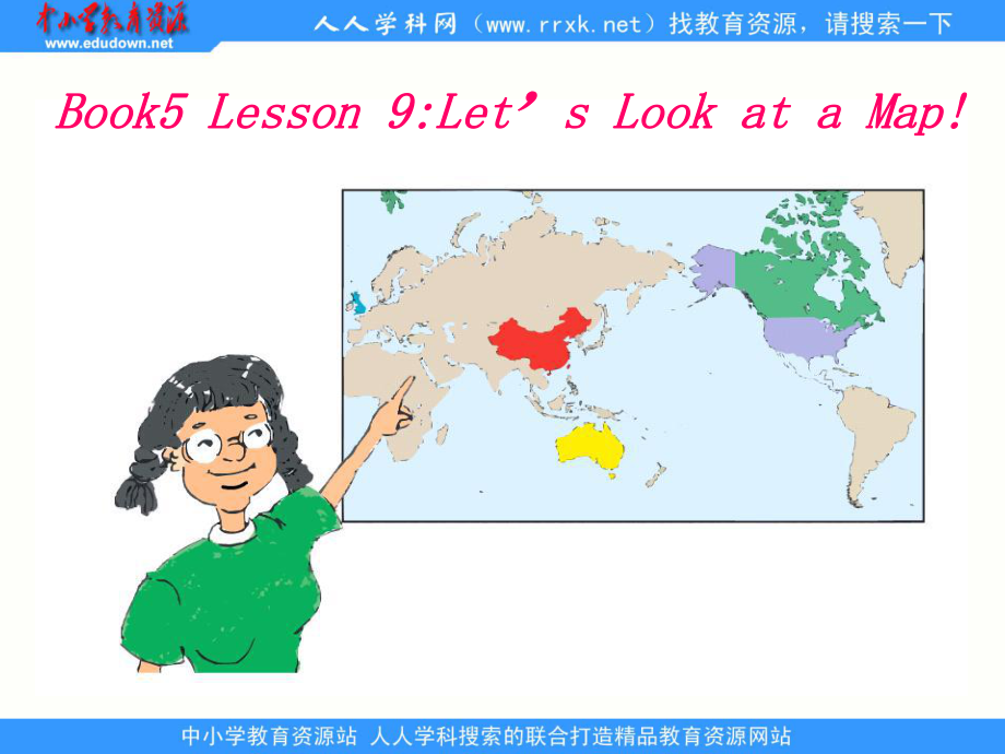 冀教版(三起)五上lesson 9 Let’s Lok at a Map!ppt課件1_第1頁