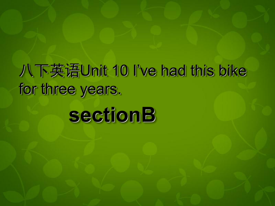 湖北省荊州市沙市第五中學八年級英語下冊 Unit 10 I’ve had this bike for three years課件3 新版人教新目標版_第1頁