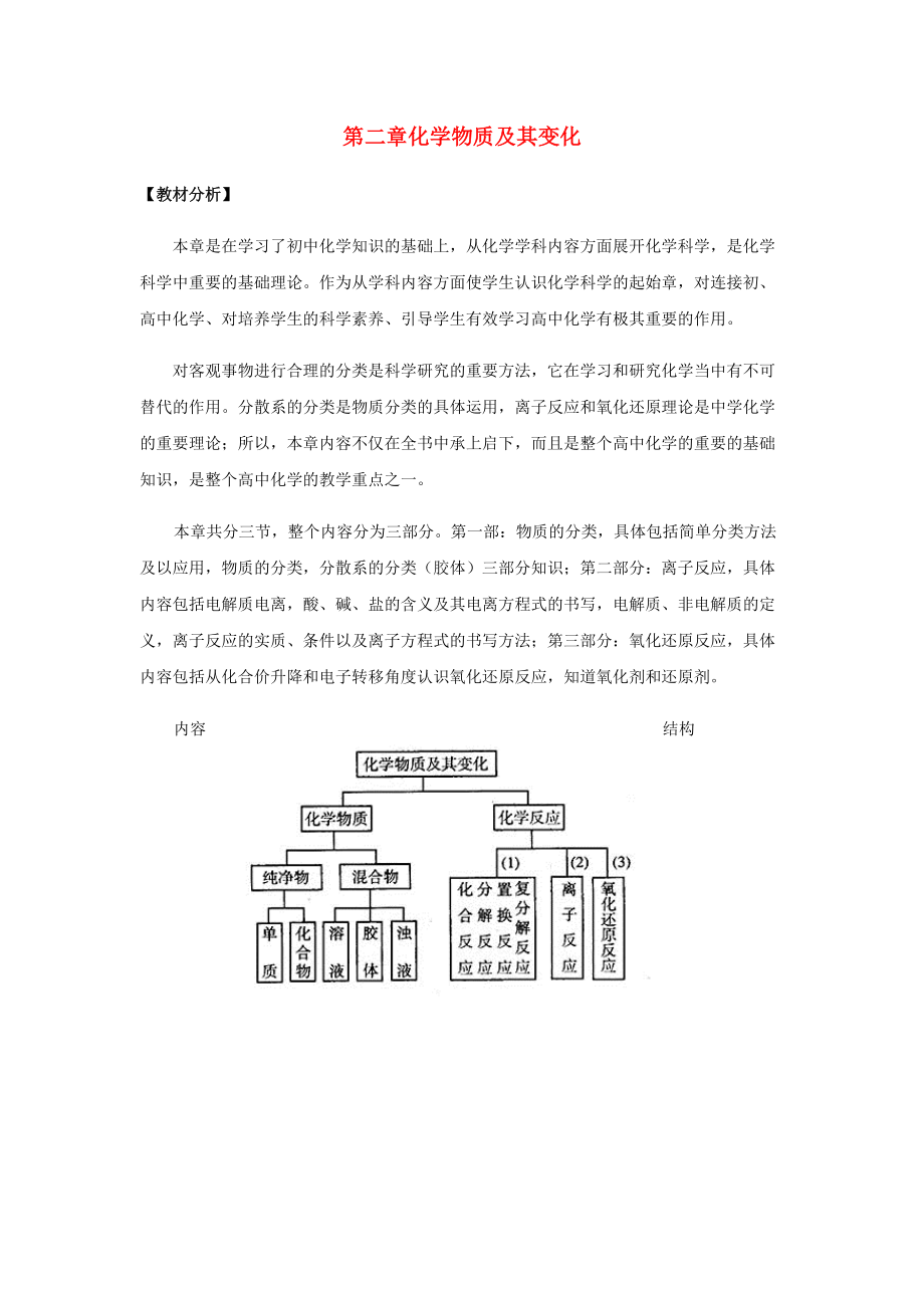 高中化學 第二章 化學物質及其變化教案 新人教版必修1_第1頁