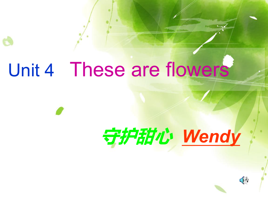 湘少版英四上Unit 4 These are flowersppt課件4_第1頁