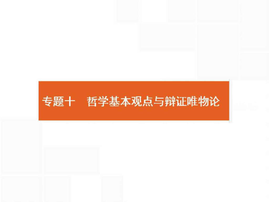 人教版高考政治第二轮总复习件：专题10 哲学基本观点与辩证唯物论_第1页