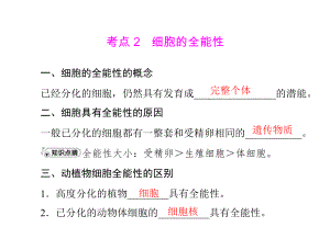 專題五點2 細胞的全能性