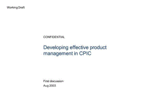 麦肯锡－案例库Developing effective product management in CPIC (Derek First draft Aug25)