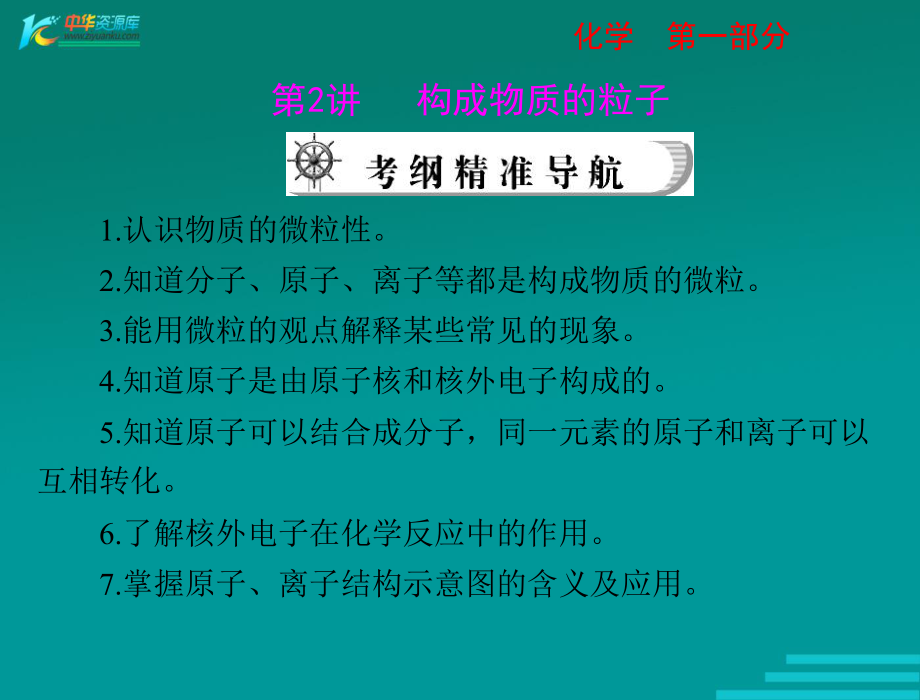 中考化學(xué)復(fù)習(xí)課件2講 構(gòu)成物質(zhì)的粒子_第1頁(yè)