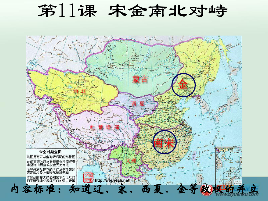 初中历史北师大版七年级下册教学资料《宋金南北对峙》课件_第1页