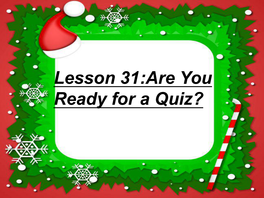 冀教版(三起)五上lesson 31 Are you ready for a quizppt課件_第1頁