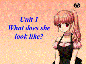 湘少版英語五上Unit 1 What does she look likepp課件4