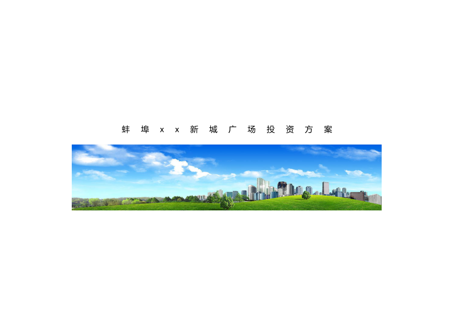 蚌埠XX新城广场项目投资方案_第1页