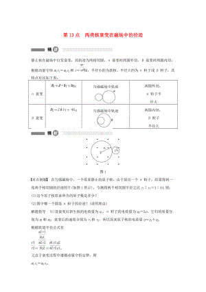 高中物理 模塊要點(diǎn)回眸 第13點(diǎn) 兩類核衰變?cè)诖艌?chǎng)中的徑跡素材 滬科版選修35