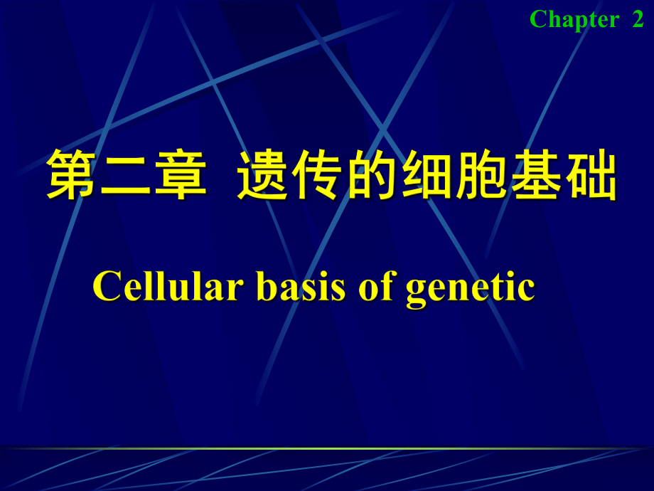 醫(yī)學遺傳學：第二章 遺傳的細胞基礎_第1頁