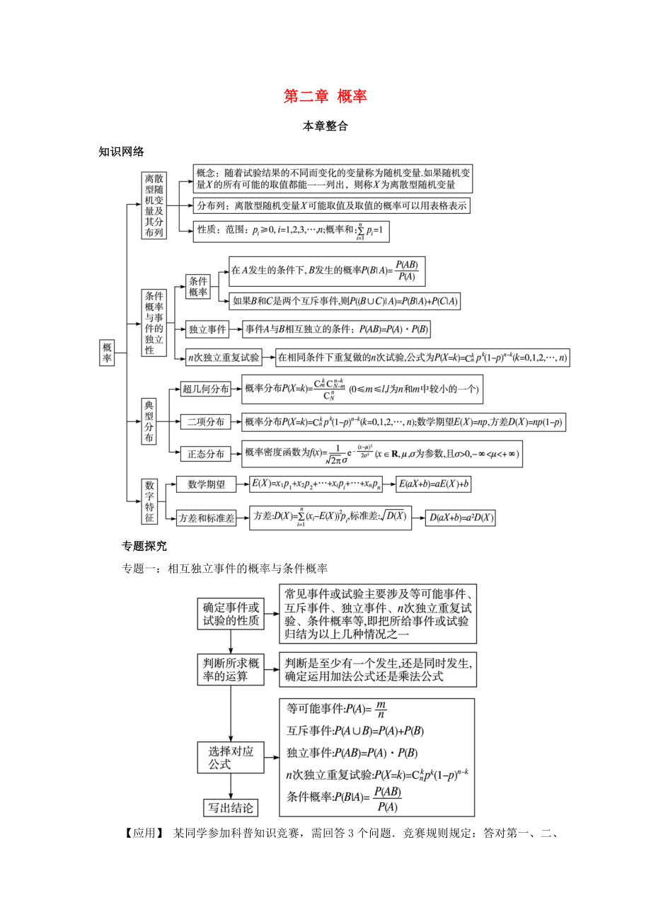 高中數(shù)學(xué) 第二章 概率本章整合素材 新人教B版選修23_第1頁