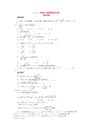 高中數(shù)學(xué) 第二章 基本初等函數(shù)Ⅰ2.1 指數(shù)函數(shù) 2.1.1 指數(shù)與指數(shù)冪的運算課后訓(xùn)練 新人教A版必修1