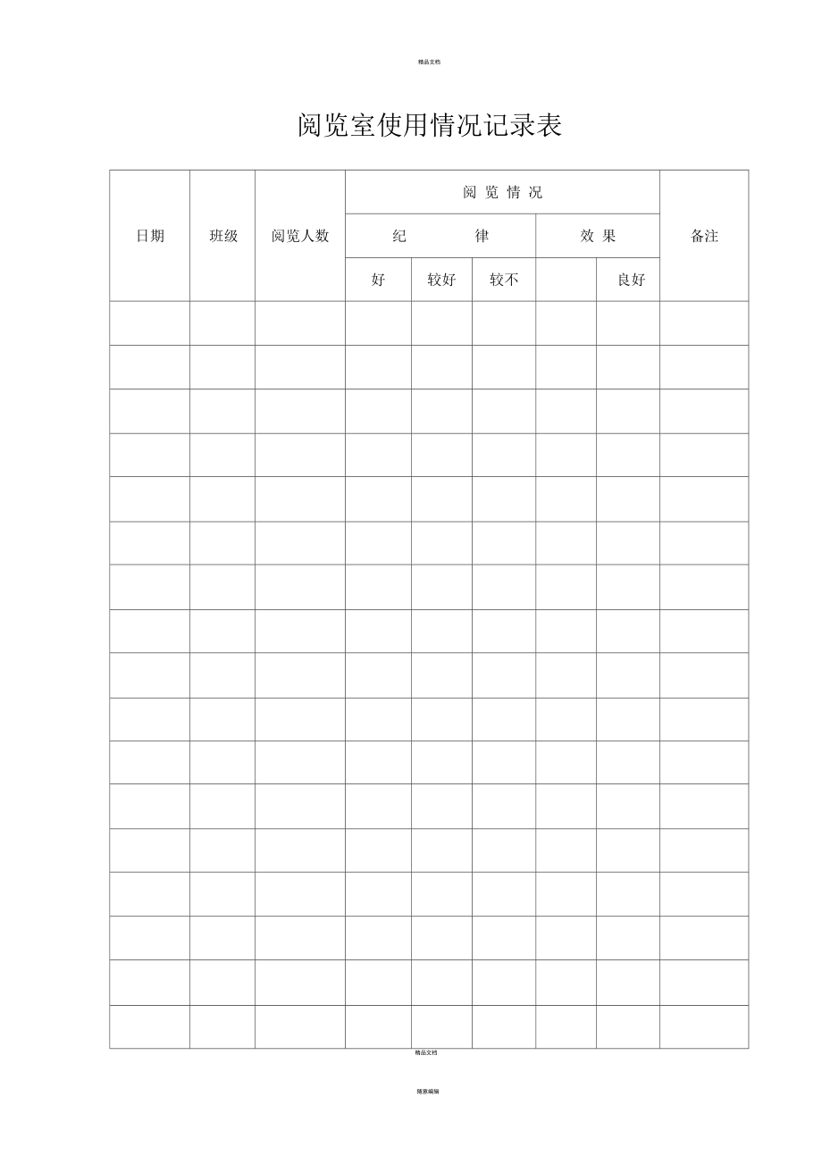 閱覽室使用情況記錄表_第1頁