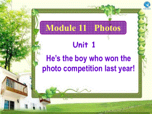 外研版初中英語(yǔ)九年級(jí)上冊(cè)Module11 Unit 1 He’s the boy who won the photo competition last year!課件