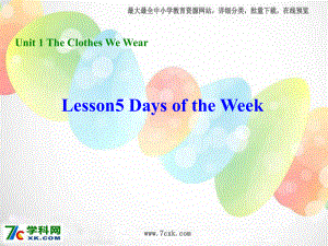 冀教版英語四上Lesson 5 Days of te Weekppt課件2