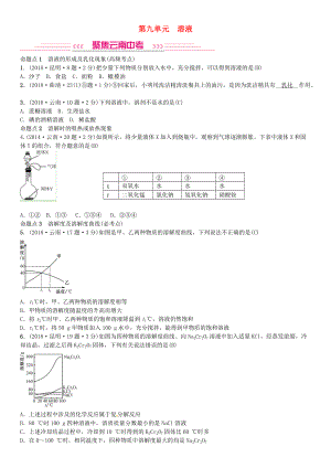 云南專版中考化學(xué)總復(fù)習(xí) 教材考點梳理 第九單元 溶液習(xí)題