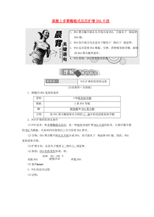 高中生物 專題5 DNA和蛋白質技術 課題2 多聚酶鏈式反應擴增DNA片段練習 新人教版選修1