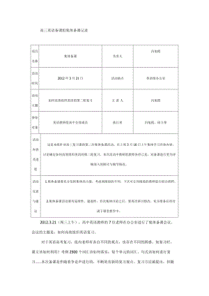 高三英語(yǔ)備課組集體備課記錄[共16頁(yè)]