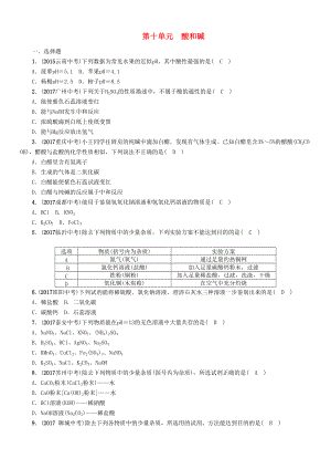 云南專版中考化學總復習 第一編 第10單元 酸和堿精練練習