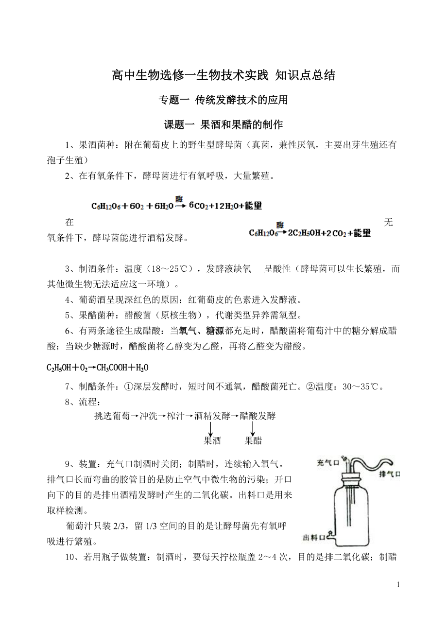 高中生物教材選修一必背[共13頁]_第1頁