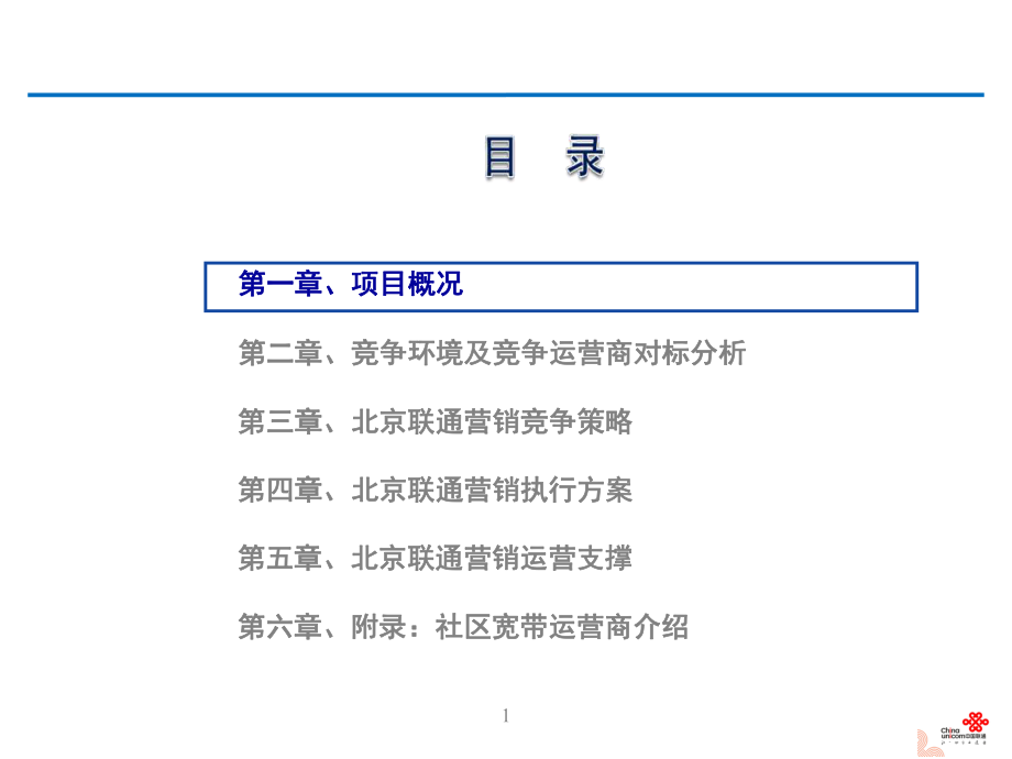 北京联通社区宽带市场营销策略报告_第1页