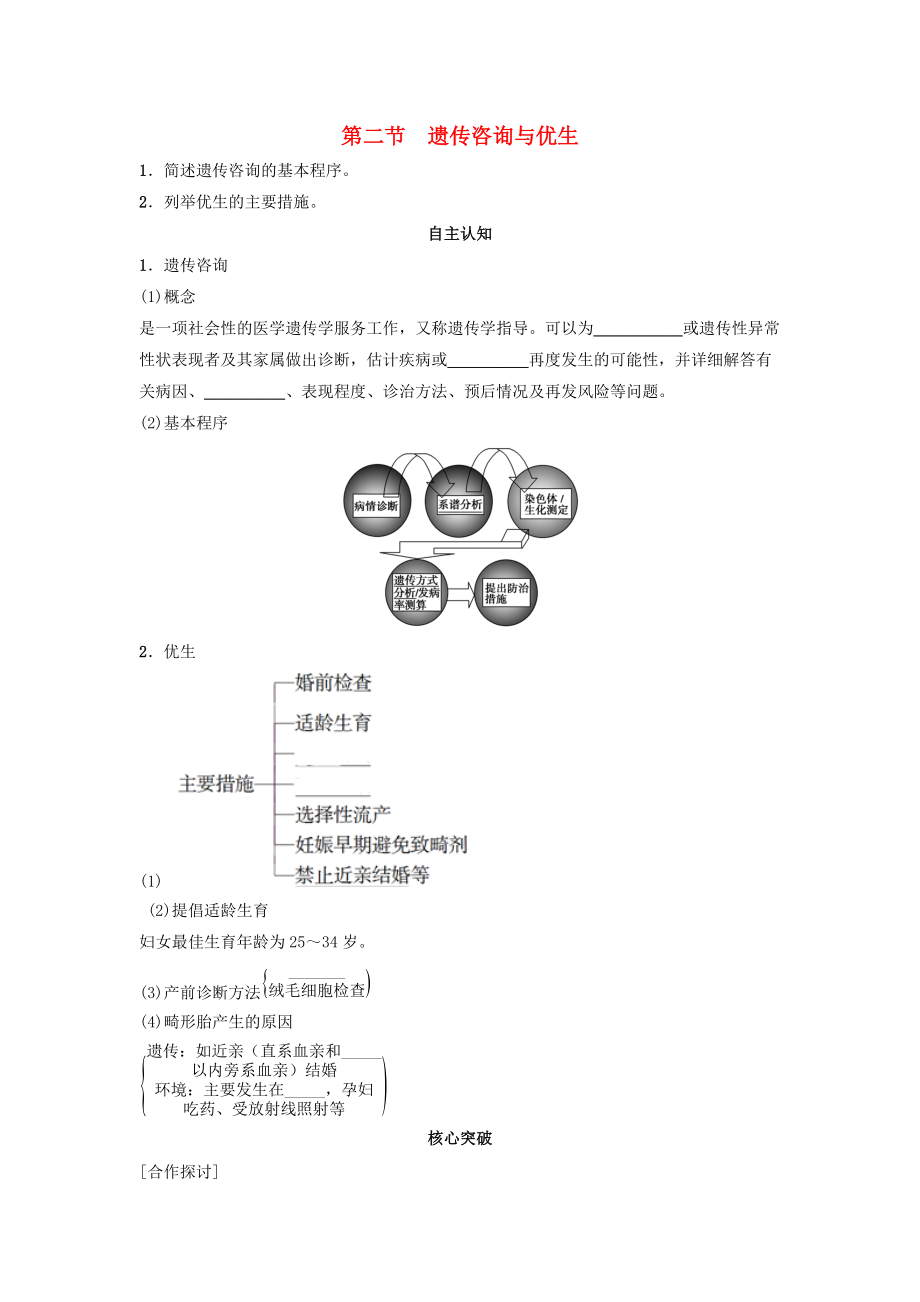 高中生物 第六章 遺傳與人類健康 6.2 遺傳咨詢與優(yōu)生素材 浙科版必修2_第1頁