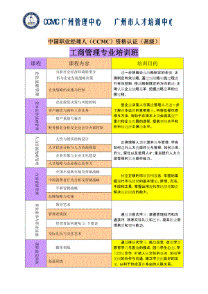 中國職業經理人(CCMC)資格認證(高級)