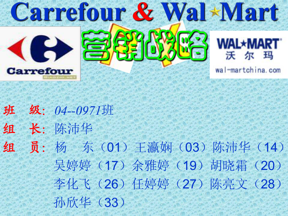 最新Carrefour amp; Walmart 市场战略_第1页