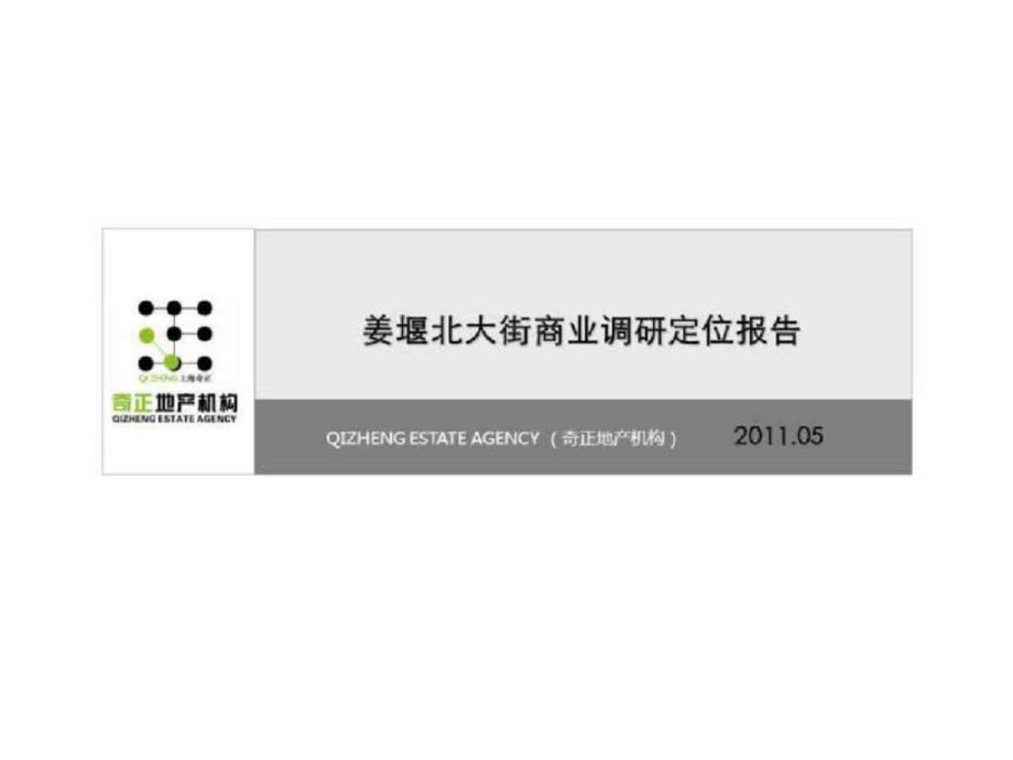 奇正机构05月泰州姜堰北大街商业调研定位报告_第1页