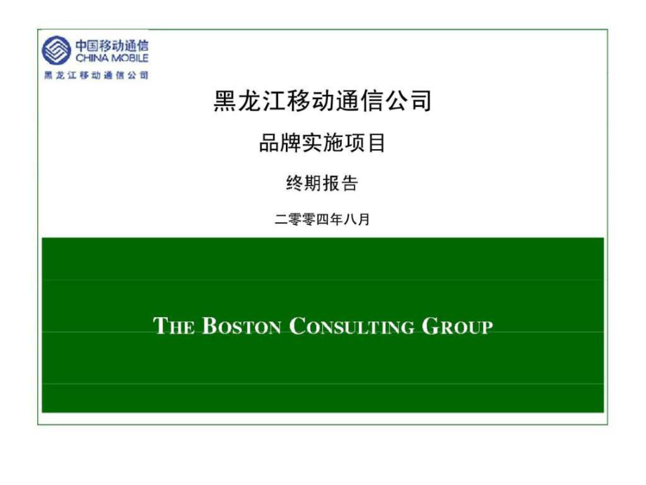 波士顿黑龙江移动品牌实施项目报告BCG_第1页