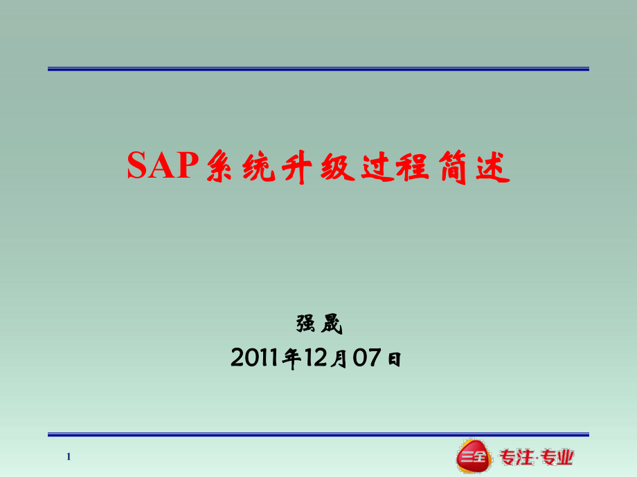 最新SAP系统升级过程简述_第1页