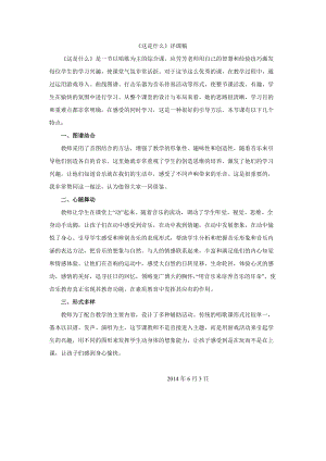 《這是什么》評課稿