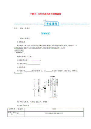 高考化學(xué)一輪復(fù)習(xí) 主題21 水的電離和溶液的酸堿性4含解析