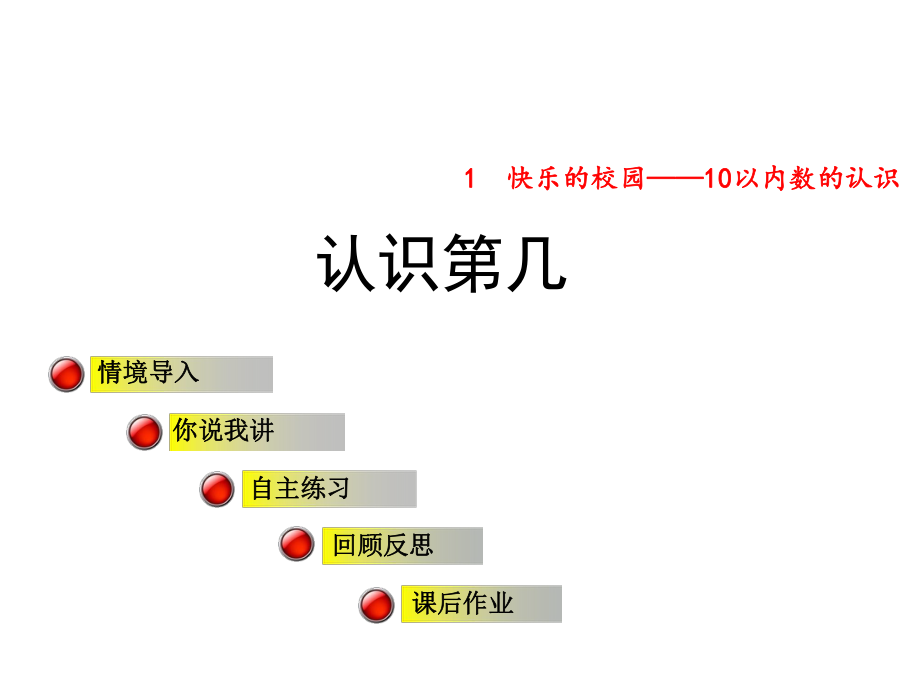 一年級上冊數(shù)學課件1快樂的校園 認識第幾∣青島版 (共20張PPT)_第1頁