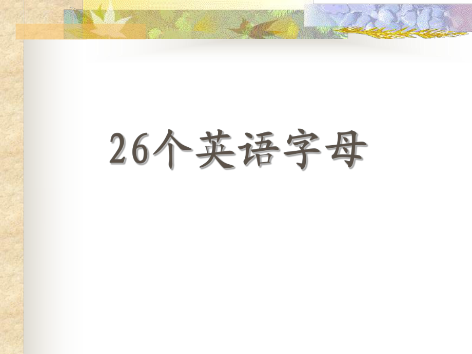 三年级上册英语课件认识26个英文字母大小写 全国通用 (共47张PPT)教学文档_第1页