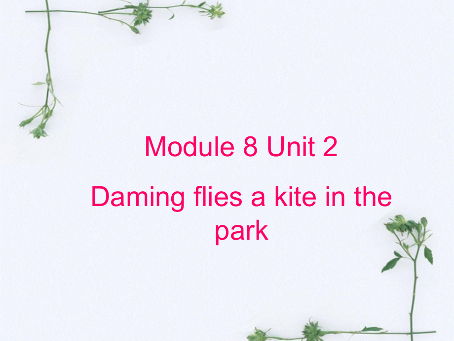 三年級下冊英語課件Module 8 Unit 2 Daming flies a kite in the park 3外研社三起_第1頁