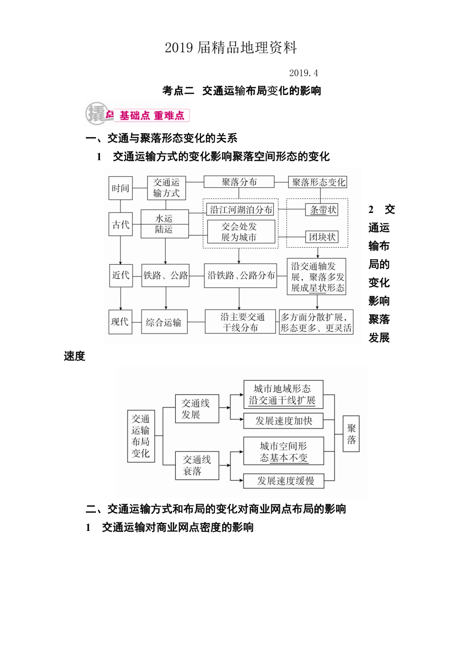 【学霸优课】高考二轮：16.2交通运输布局变化的影响教学案含答案_第1页