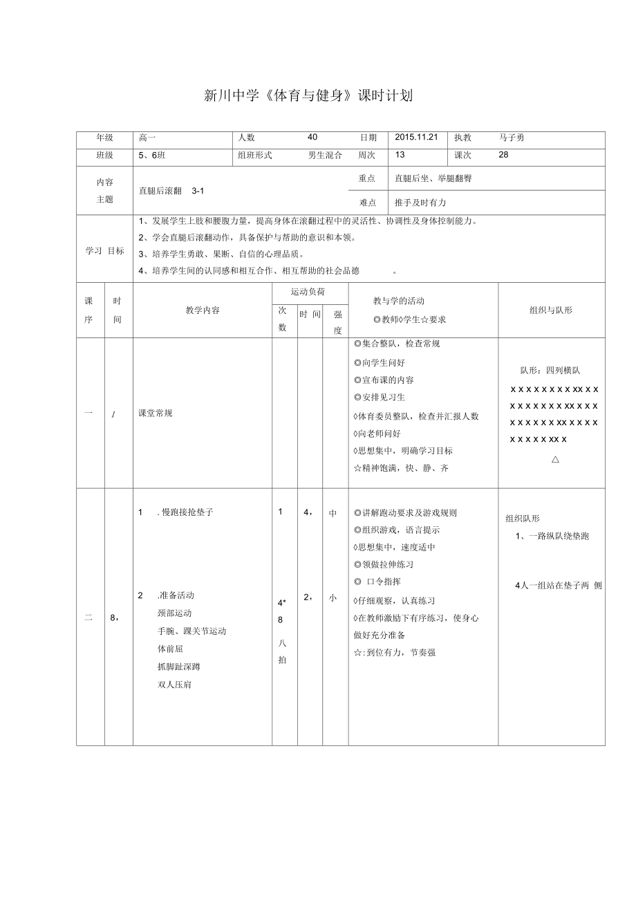 前滚翻分腿起(女)直腿后滚翻(男)_第1页