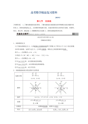 高考數(shù)學(xué)一輪復(fù)習(xí)學(xué)案訓(xùn)練課件北師大版文科： 第8章 平面解析幾何 第7節(jié) 雙曲線學(xué)案 文 北師大版