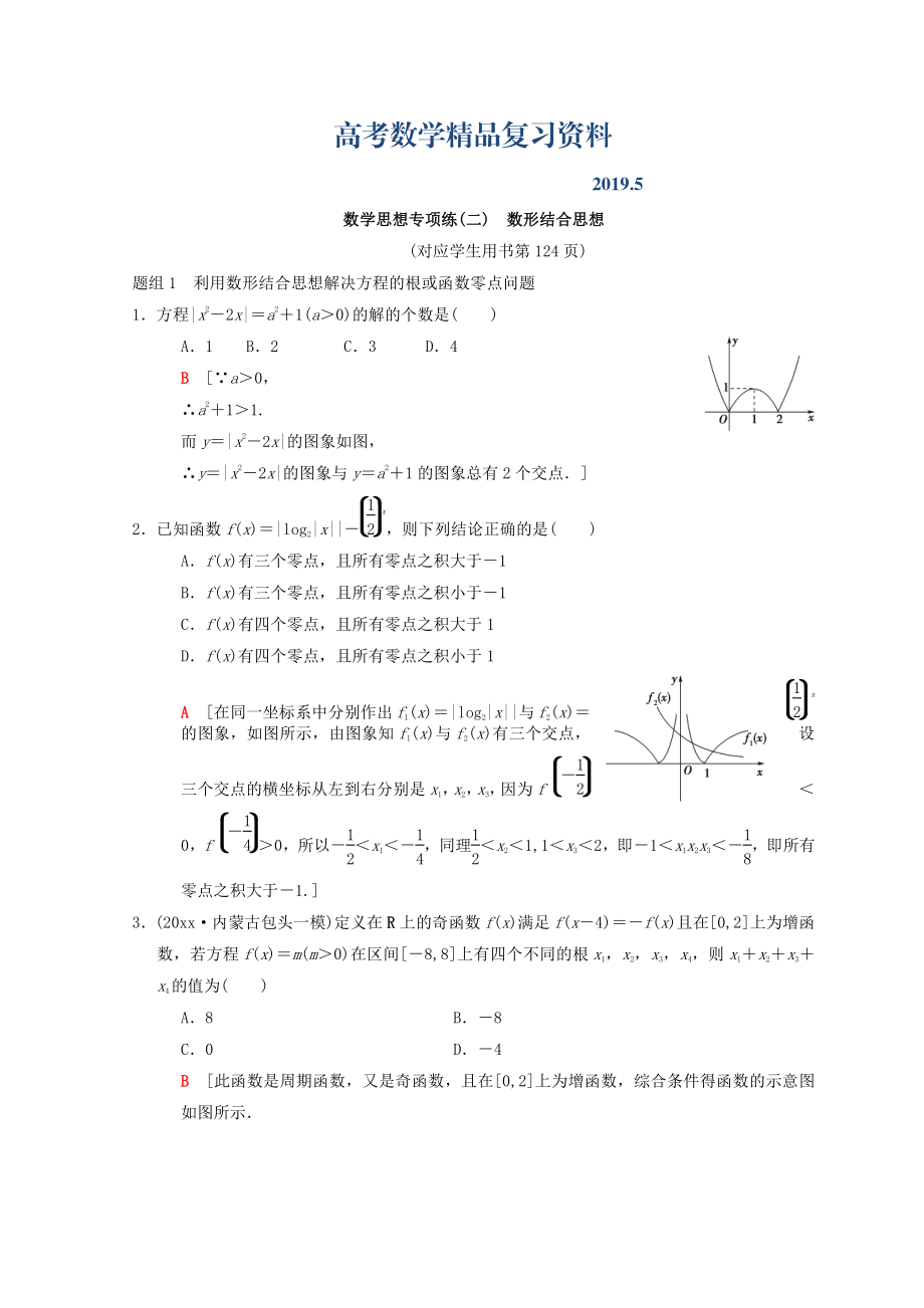 高考數(shù)學(xué)理二輪復(fù)習(xí)練習(xí)：第2部分 必考補(bǔ)充專題 數(shù)學(xué)思想專項(xiàng)練2　數(shù)形結(jié)合思想 Word版含答案_第1頁(yè)