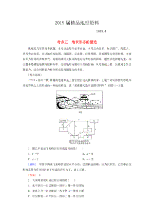 【與名師對話】高考地理二輪復(fù)習(xí) 第三部分 考前30天 專題四 考前高頻考點再練 考點5 地表形態(tài)的塑造