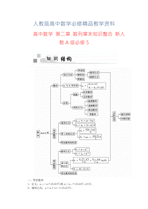 【人教A版】高中數(shù)學(xué) 第二章 數(shù)列章末知識(shí)整合 新人教A版必修5