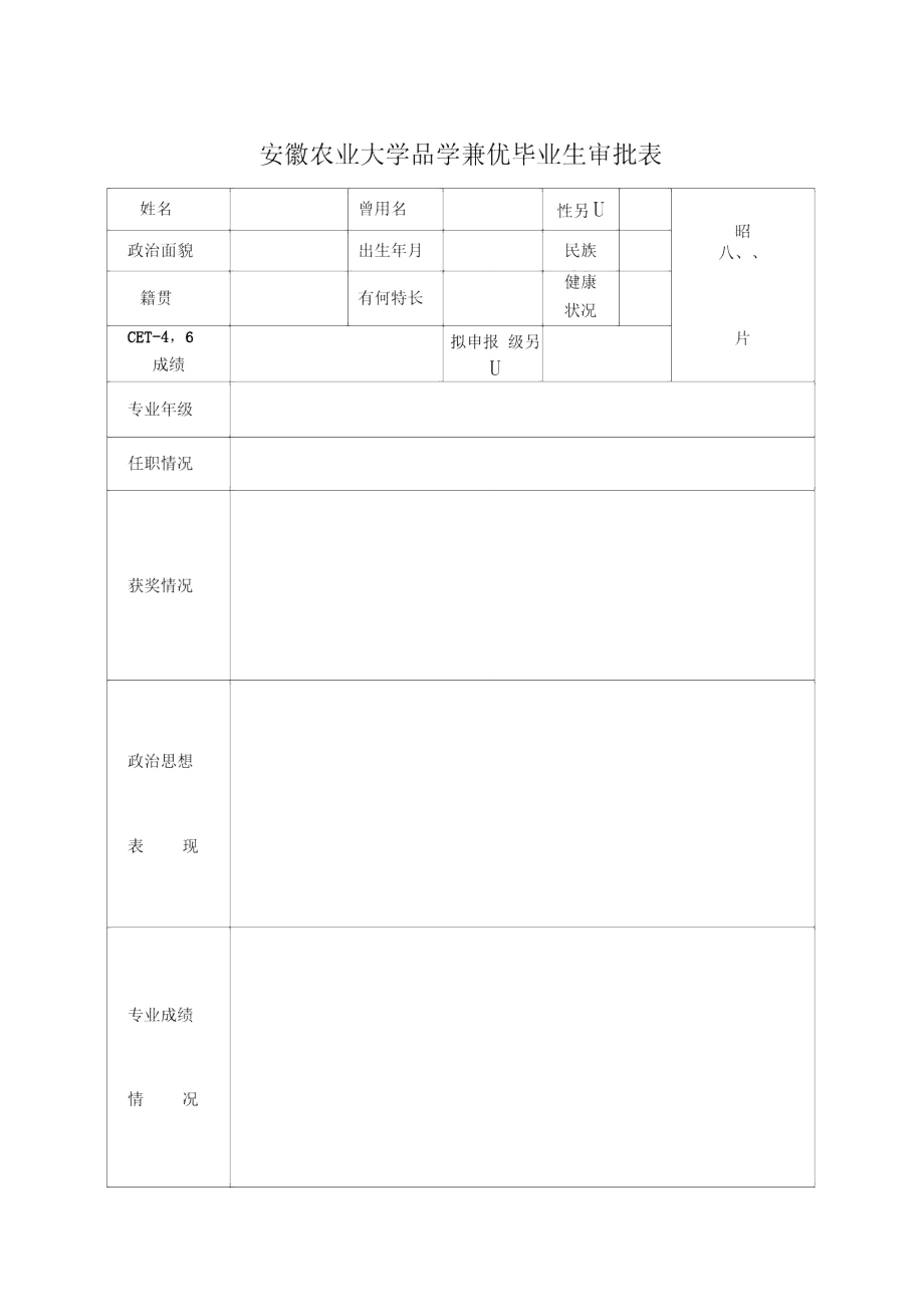 品學(xué)兼優(yōu)畢業(yè)生審批表_第1頁