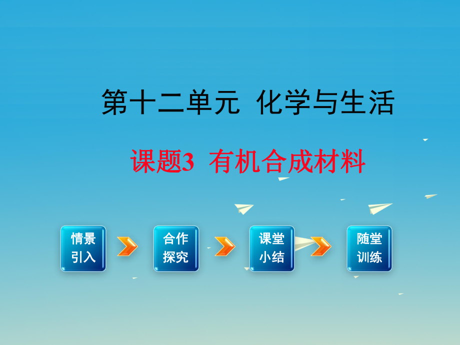 九年級化學下冊 第12單元 化學與生活 課題3 有機合成材料教學課件 新版新人教版_第1頁