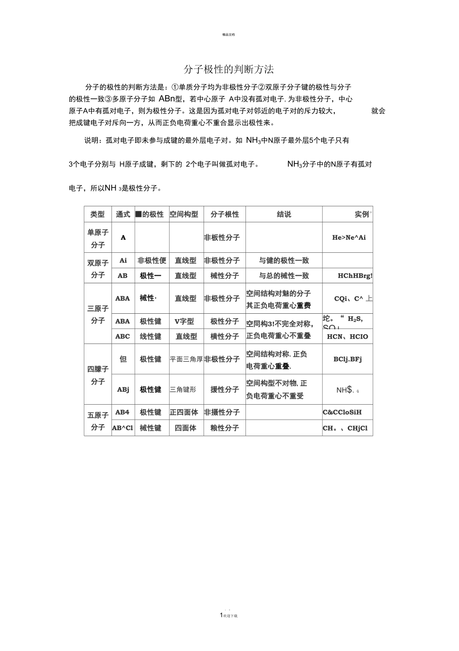 分子极性的判断方法_第1页