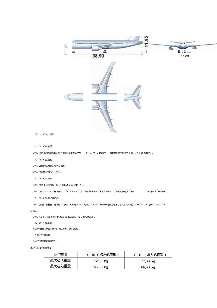 c919尺寸参数图片