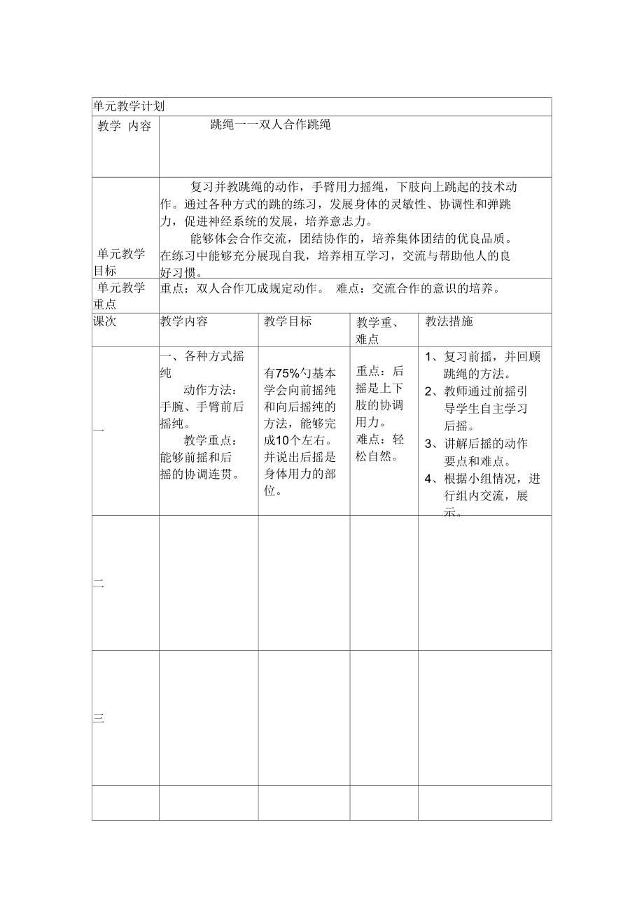 體育教案 跳繩——雙人合作跳繩_第1頁(yè)