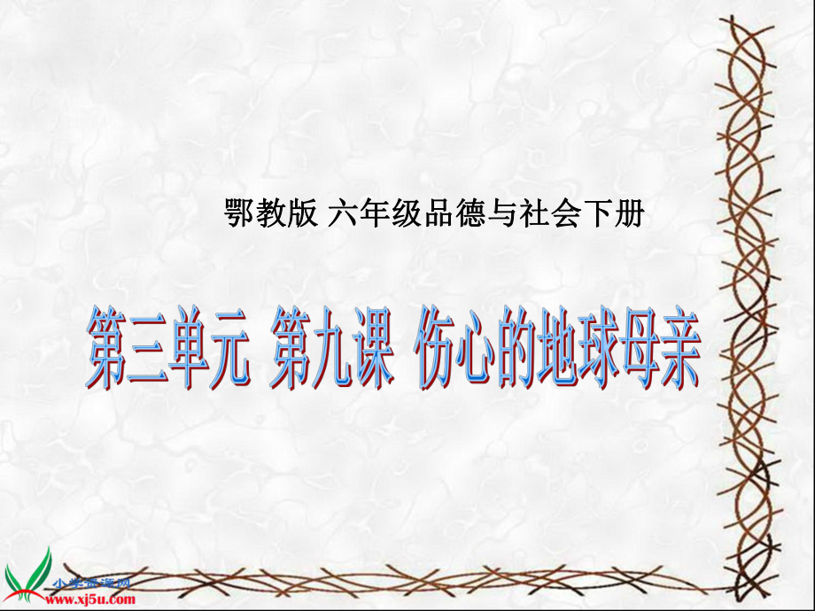 鄂教版品德與社會六年級下冊《傷心的地球母親》課件_第1頁