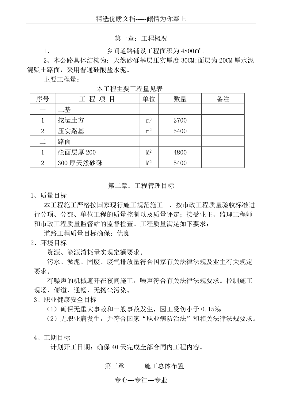 农村道路硬化工程施工组织设计[1](共30页)_第1页